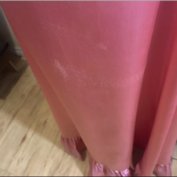 80s Pink Off-Shoulder Satin Dress, Sm - Picture 11 of 12